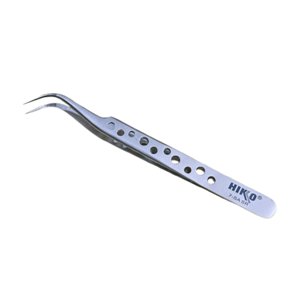 Hiko 7-SA SR Stainless Steel Curved Pointed Tip High Hardness Tweezer – Precision Tool for Technicians