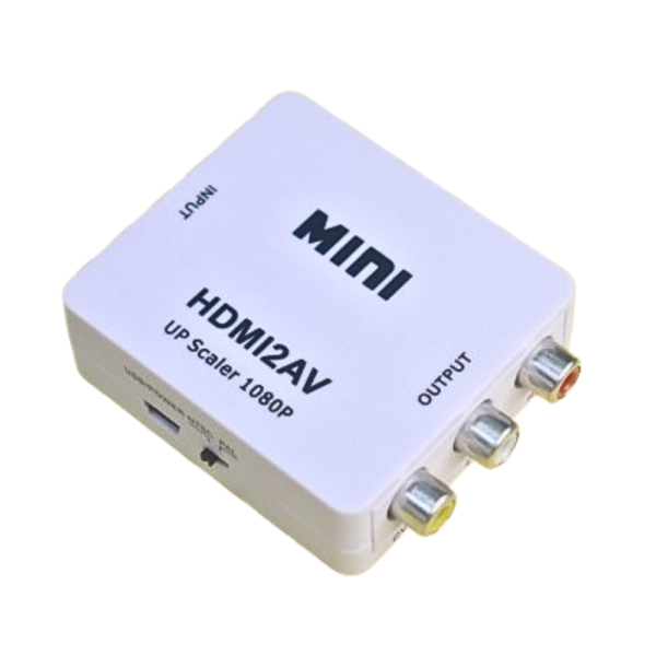 Mini HDMI to AV Converter – High-Quality HDMI to RCA Adapter for TV, Monitor, and Projector