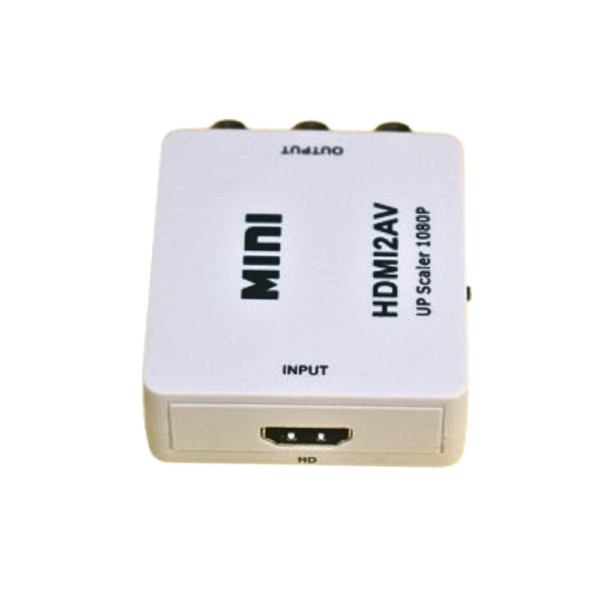 Mini HDMI to AV Converter – High-Quality HDMI to RCA Adapter for TV, Monitor, and Projector