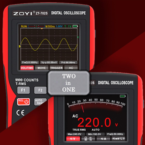 Original ZOYI ZT-702S Oscilloscope Multimeter – 10MHz Bandwidth, 48MSa/s Sampling Rate, Auto Calibration