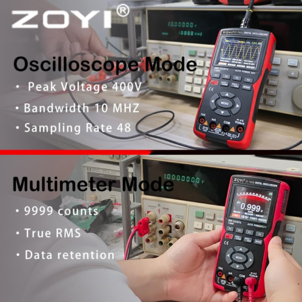 Original ZOYI ZT-702S Oscilloscope Multimeter – 10MHz Bandwidth, 48MSa/s Sampling Rate, Auto Calibration