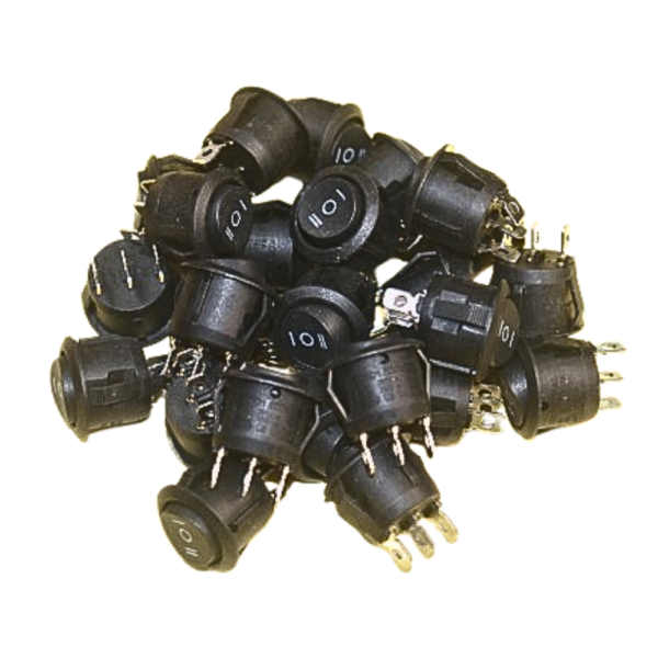3-Pin Rocker Switch Circle (ON-OFF-ON) – High-Quality Round Toggle Switch