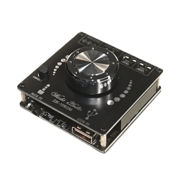ZK-1002M Class D Amplifier Board – 100W+100W Dual Channel with Bluetooth 5.0 & AUX Input | Compact Hi-Fi Audio Power Amp
