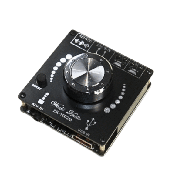 ZK-1002M Class D Amplifier Board – 100W+100W Dual Channel with Bluetooth 5.0 & AUX Input | Compact Hi-Fi Audio Power Amp