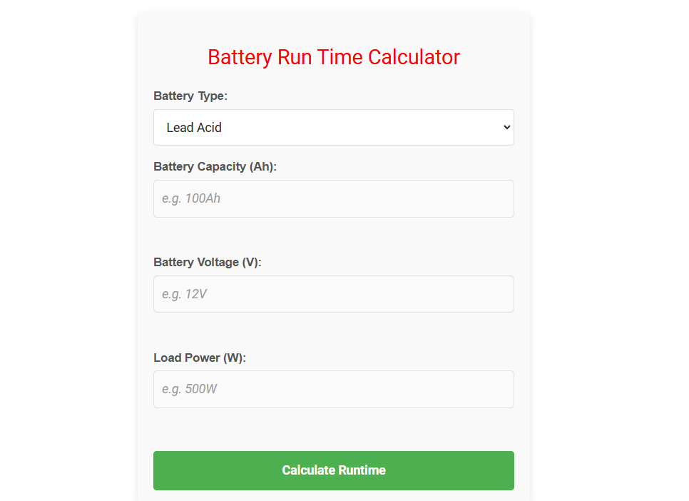 inverter load calculator
