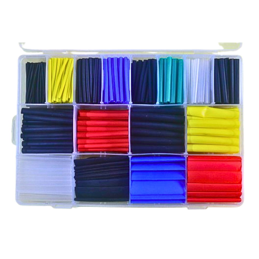 580PCS Heatshrink Tube Box Pack – Multi-size & Multi-color Assorted Heat Shrink Tubing Kit