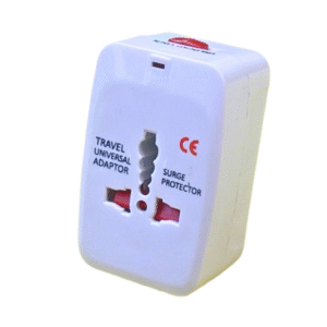 Universal Worldwide Travel Adapter with Surge Protection & Dual USB (2.4A) | Compatible with US, UK, EU, AU | Compact & Safe