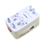 Universal Worldwide Travel Adapter with Surge Protection & Dual USB (2.4A) | Compatible with US, UK, EU, AU | Compact & Safe