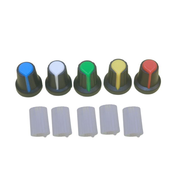 Coloured Potentiometer (Volume) Control Knob with Knurled Adapter | Durable & Easy Grip for Audio, Amplifier, and DIY Projects