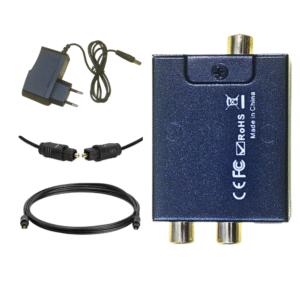 Digital to Analog Audio Converter with Toslink Optical Cable & Power Adapter