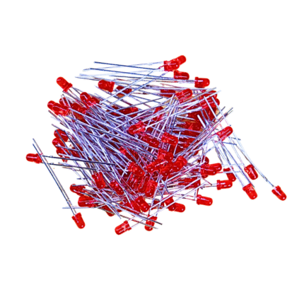 3mm Red LED Round Shape – Pack of 100 | Bright Light Emitting Diodes for Electronics Projects, DIY, Hobby & Repair