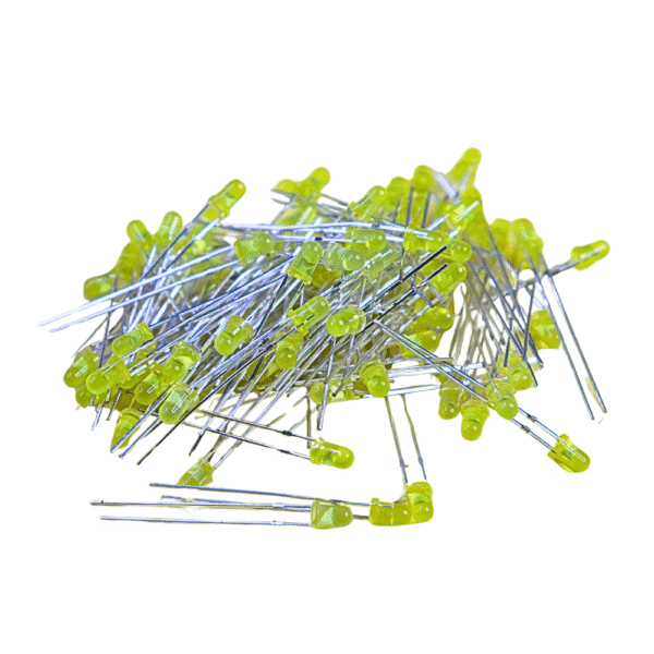 3mm Yellow LED Round Shape – Pack of 100