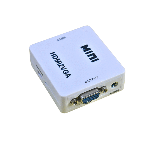 HDMI to VGA Converter with Audio Output (3.5mm Jack) | Full HD 1080p Adapter for Monitor, Projector, TV