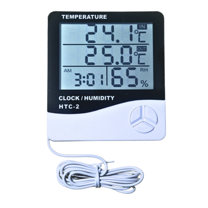 HTC-2 Digital Alarm Clock with Temparature and Humidity Meter