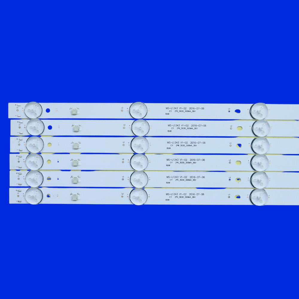 6V 6LED Backlight Strips for 32 inch LED TV 580mm Lenth MS-L1343 (CNL161) - 2pcs set 4 6V 6LED Backlight Strips for 32 inch LED TV 580mm Lenth MS-L1343 (CNL161) - 2pcs set