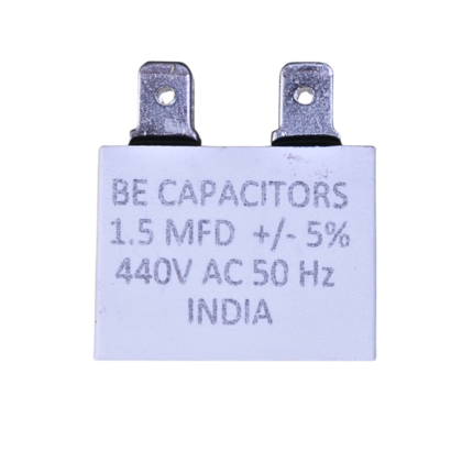 1.5MFD 440V AC Box Type Condenser Capacitor for AC, Fridge, Cooler Fan & Motor Applications