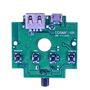 COSMIC-105 / AT105 Bluetooth Audio Amplifier Board with USB, TF Card, AUX, Volume Control & Button Panel for DIY Speaker System