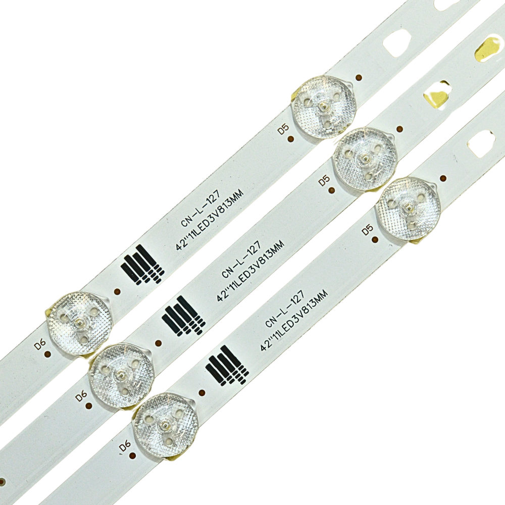 LED42D11-ZC52AG-02 11S1P 11LED 3V 813mm Backlight Strips for 42 inch and 43 inch LED TV - 3pcs Set (CNL127) 3 LED42D11-ZC52AG-02 11S1P 11LED 3V 813MM LED TV Backlight Strip for 42 Inch & 43 Inch TVs | CNL127 | High Brightness Replacement LED Strip