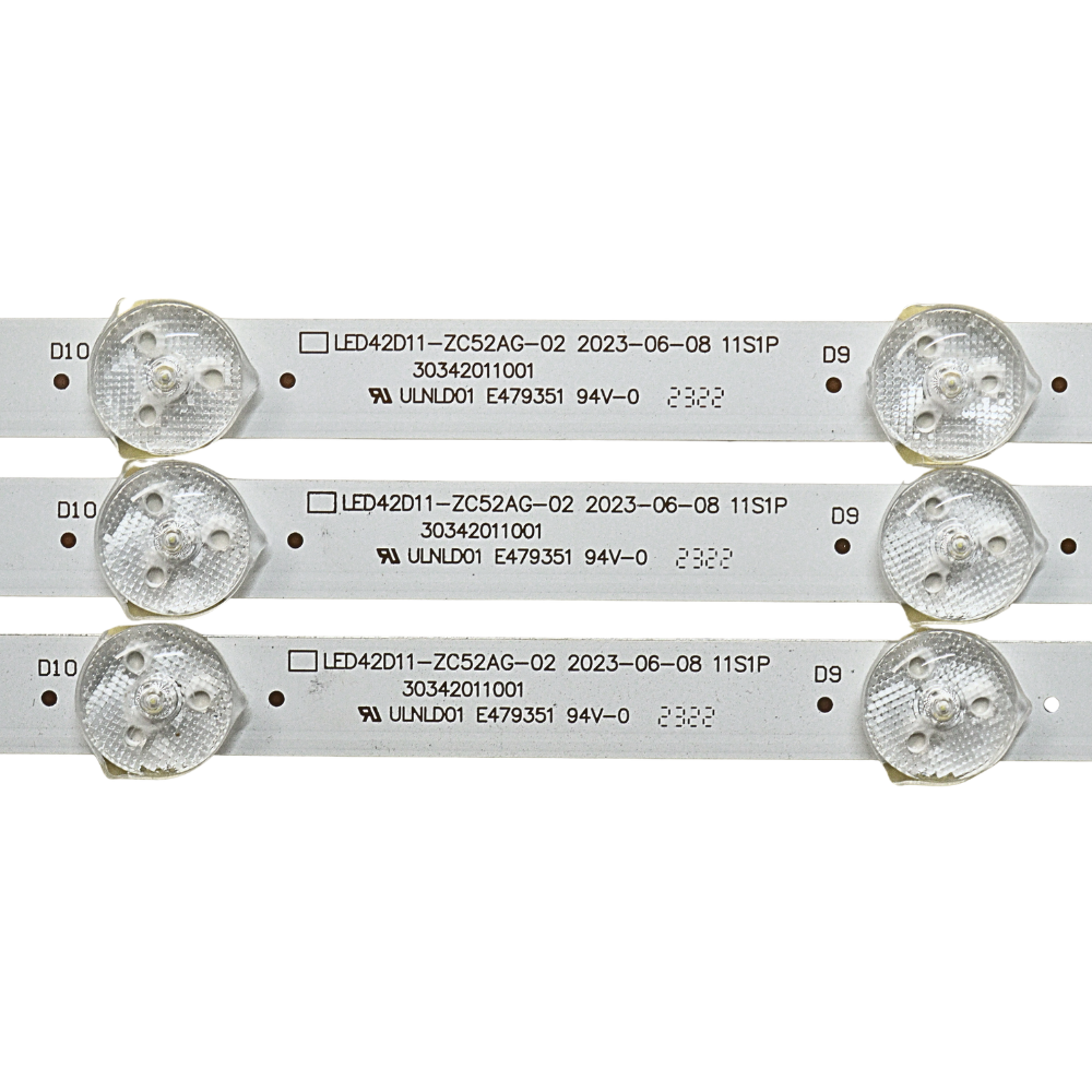 LED42D11-ZC52AG-02 11S1P 11LED 3V 813mm Backlight Strips for 42 inch and 43 inch LED TV - 3pcs Set (CNL127) 4 LED42D11-ZC52AG-02 11S1P 11LED 3V 813MM LED TV Backlight Strip for 42 Inch & 43 Inch TVs | CNL127 | High Brightness Replacement LED Strip