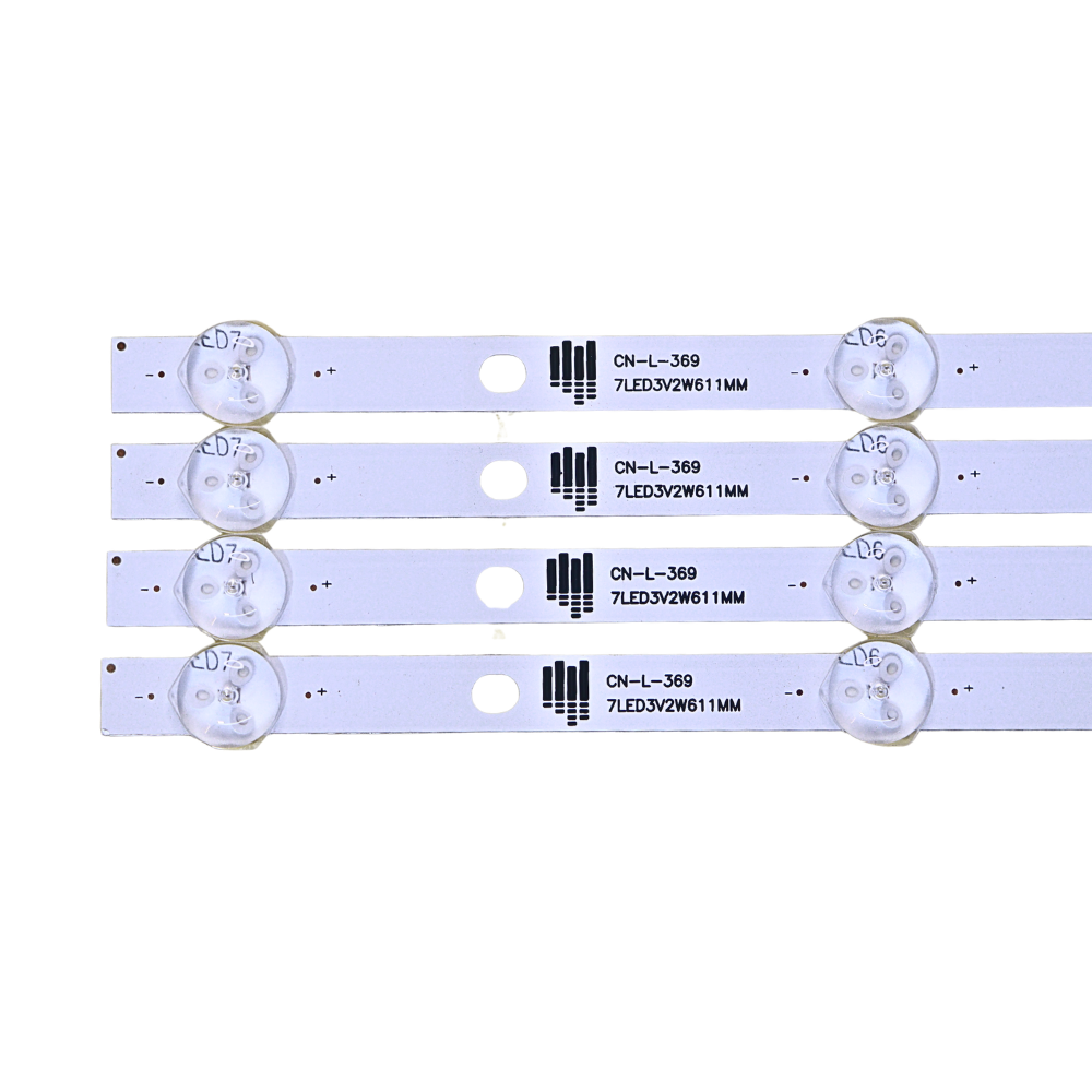 Panasonic 32 Inch LED TV Backlight Strip Set 7LED 3V 2W 611MM | 4PCS Replacement Set for TH-L32SV6D (CNL369) 4 Panasonic 32 Inch LED TV Backlight Strip Set 7LED 3V 2W 611MM | CN-L-369 LED Strips | 4PCS Replacement Set for TH-L32SV6D