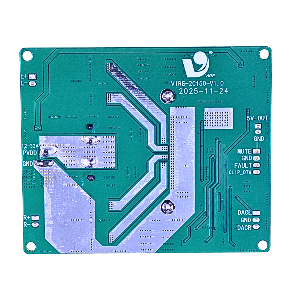 Vire 2C150 TPA3221 150W+150W Class D Digital Audio Amplifier Board | 12V–32V DC High Power Stereo Amplifier Module 2 Vire 2C150 TPA3221 150W+150W Class D Digital Audio Amplifier Board | 12V–32V DC High Power Stereo Amplifier Module